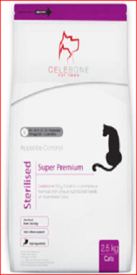 خرید غذای خشک گربه عقیم 2.5 کیلویی، برند سلبن Celebone Sterilized