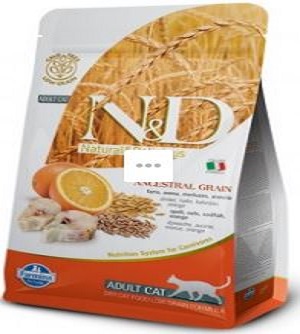 غذای خشک مخصوص گربه حاوی ماهی و پرتقال n&d adult cat