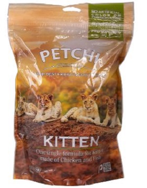 غذای خشک بچه گربه پتچی مدل Kitten Chicken & Fish وزن 400 گرم